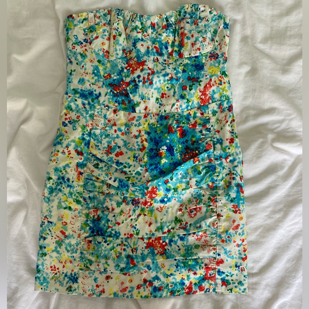 Nanette Lepore Multicolor Strapless Mini Dress